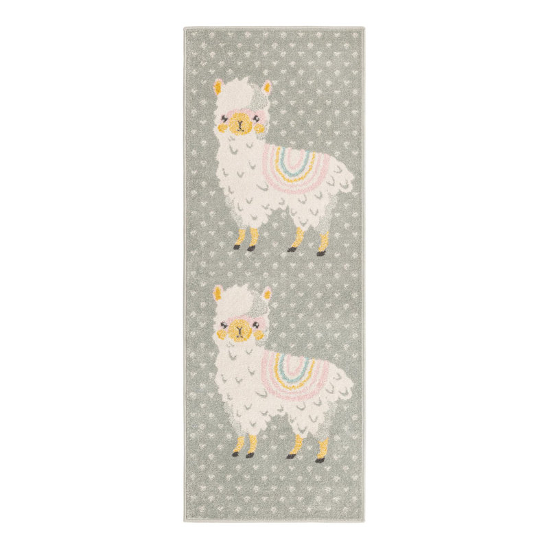 Rectangle Polka Dots Polypropylene Plastic Rug, Gray, Rectangle 2'2" x 2'11"