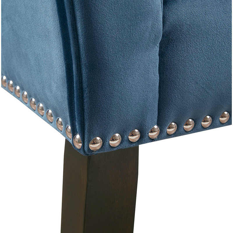 Banc rembourré en polyester Dalice, Bleu, Noir, noir, noir, noir