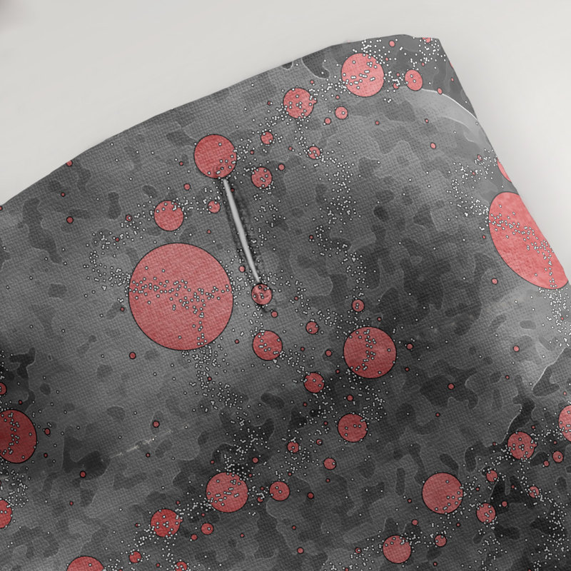 Rideau de douche simple planètes et étoiles, Rouge / Noir
