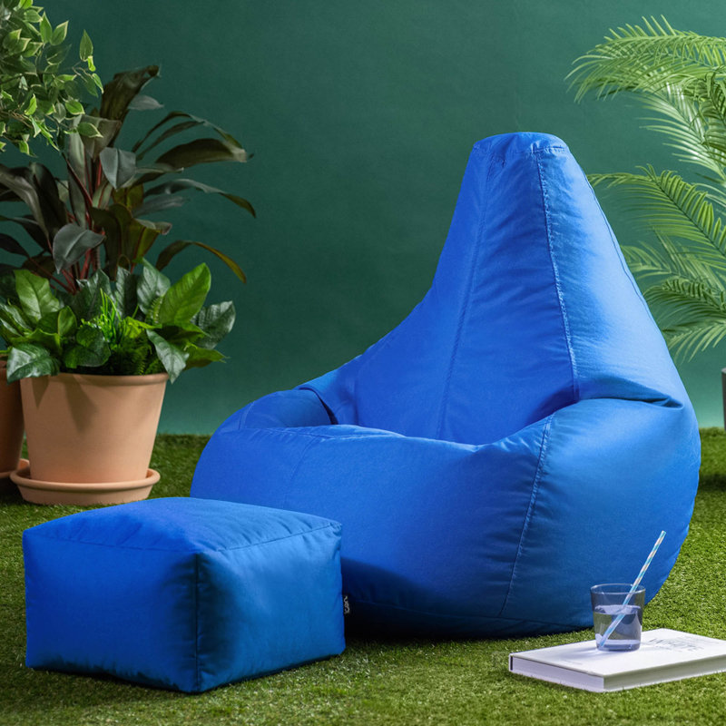 icon Recliner Bean Bag Chair & Pouffe, Blue
