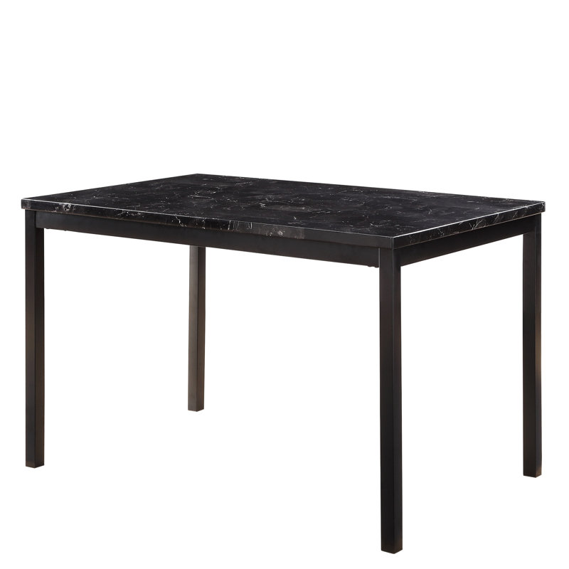 Elegant 4 Dining Table With Black Faux Marble And Metal For A Classy Look Modern 4 Frame