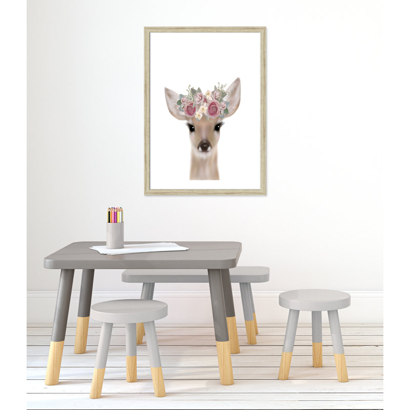 Décoration murale pour enfants, H 36,5 po x l 26,5 po x P 0,63 po, Beige Flat Framed