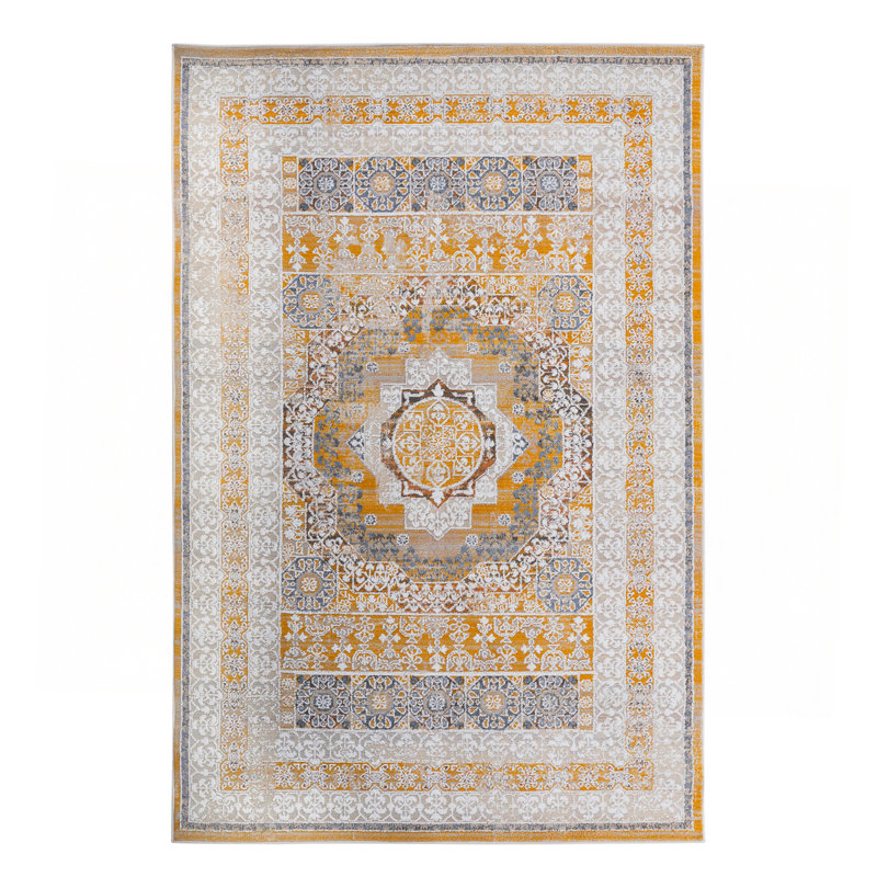 8X10 Cream/Ivory /Medallion Non-Shedding Living Room Bedroom Dining Home Office Stylish And Stain Resistant Area Rug