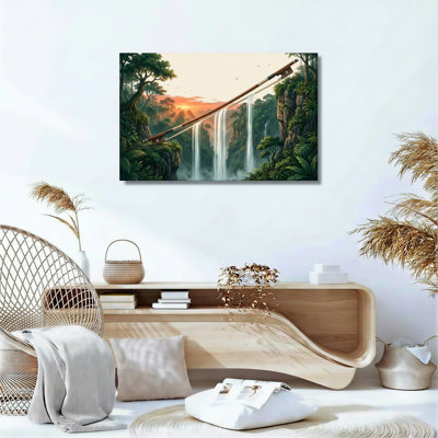 Ensemble de 1 tableau sur toile représentant un paysage fantastique
