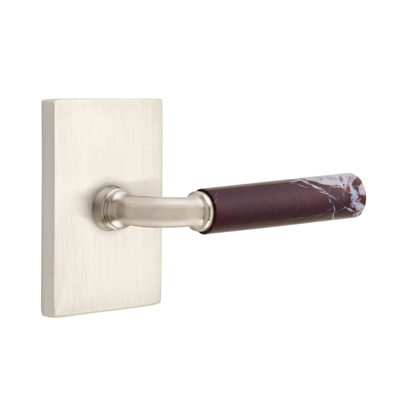 Mortaise d'intérieur Select Select avec rosette rectangulaire moderne et tige en R, levier Rosso Levanto, Gauche