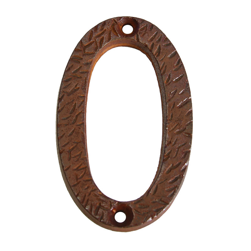 Numéro de maison 3 po, 0, Rouille