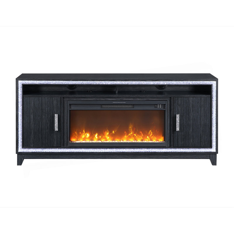 Almera Dark Grey 72 Inch Fireplace, Dark Gray