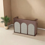 Small Writing Desk or Front Desk with Lockable Drawer, No Assembly Required, Sturdy and Durable