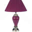 Lampe de table haute 27 po en céramique, en forme d'urne avec finition bourgogne, abat-jour en lin