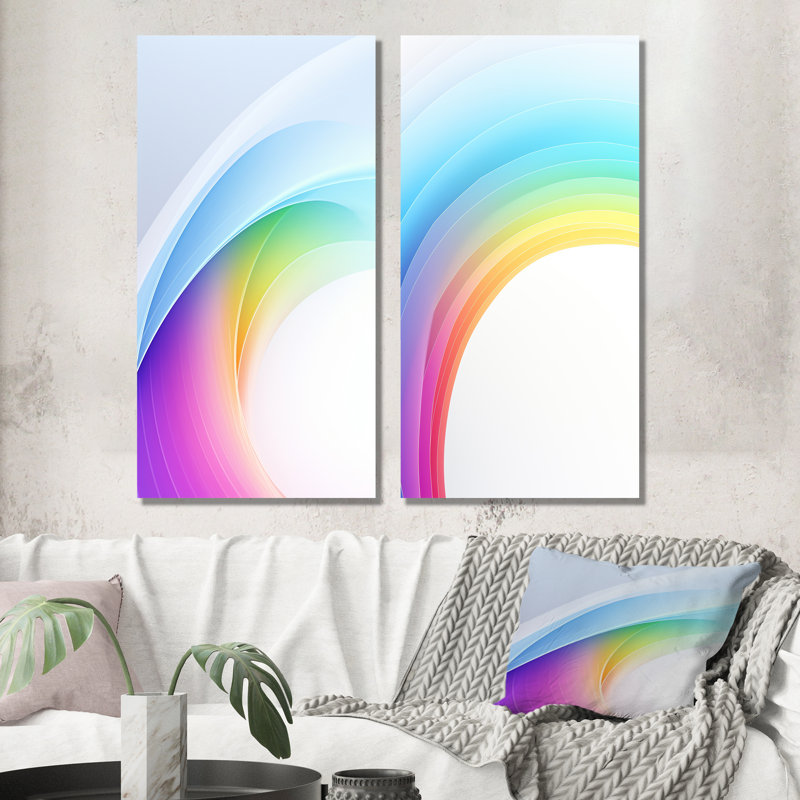 Ensemble d'art mural en métal Rainbow Whispering Spectrum - formes abstraites en métal, H 28 po x l 24 po