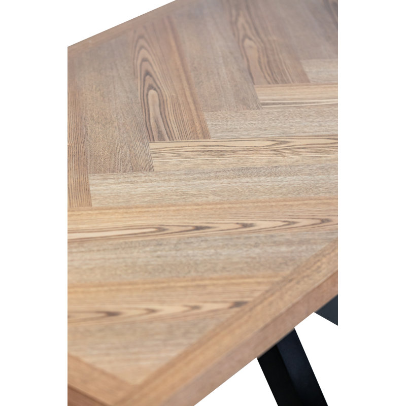 Ash Metal Base Dining Table