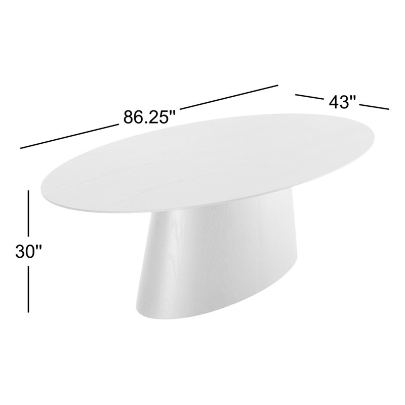 Nisrine 86" Oval Dining Table, Black