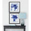 Blue Ice Iris - ensemble de 2 reproductions d'art encadrées-27609832