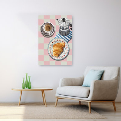 Affiche murale contemporaine « Petit-déjeuner français chaleureux »