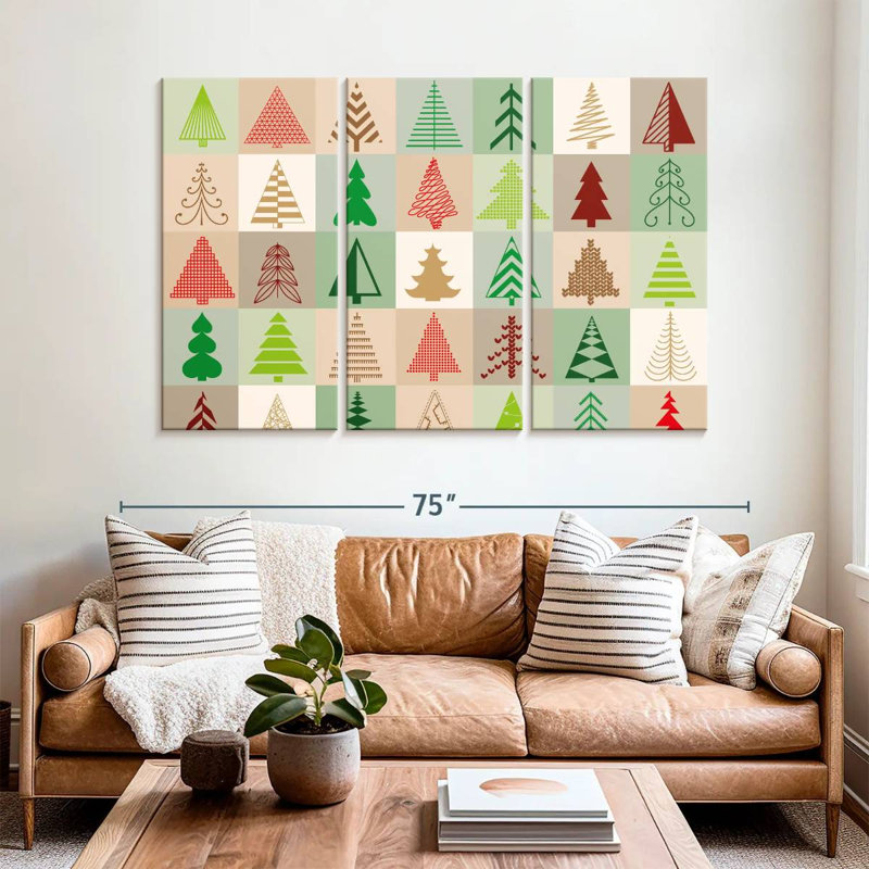 Illustration d'arbres de Noël, H 28 po x l 45 po