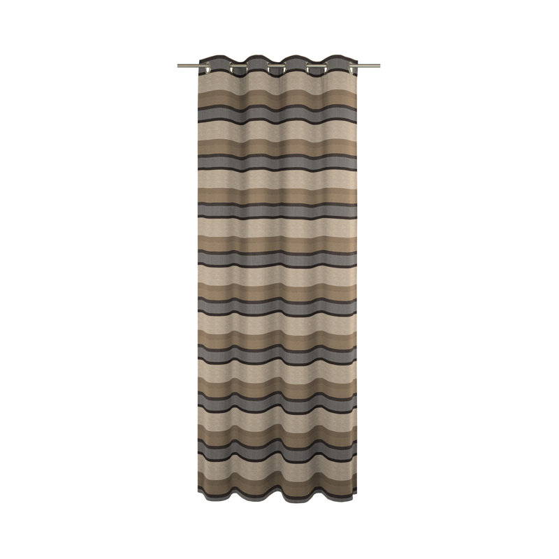 Menorca Room Darkening Curtain Single Panel, 132 W x 175 D cm, Beige