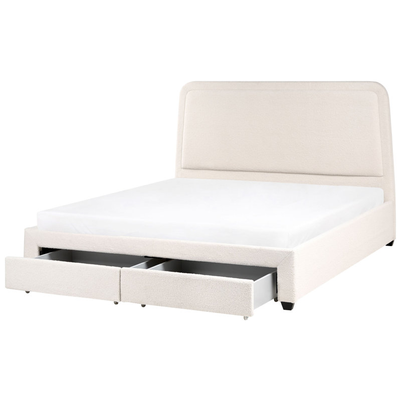Upholstered Boucle Drawers Bed, Super King (6')