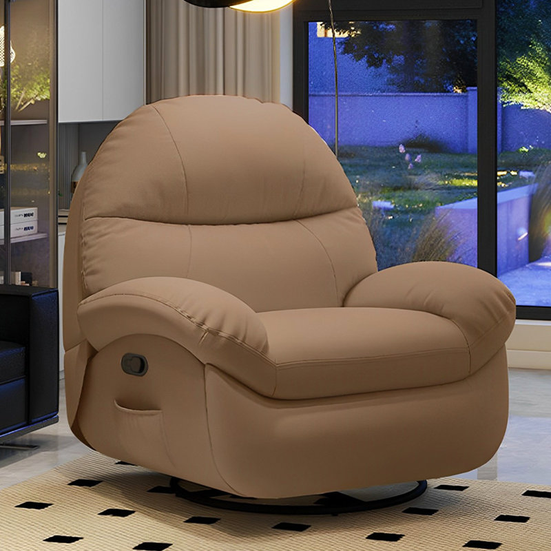 Ismaila Faux Leather Recliner, Coffee Faux Leather