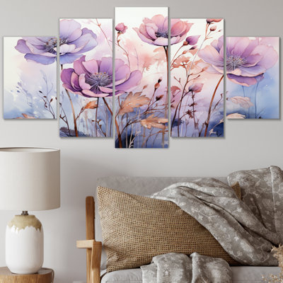 Fleurs mystiques mauves II 5 pièces