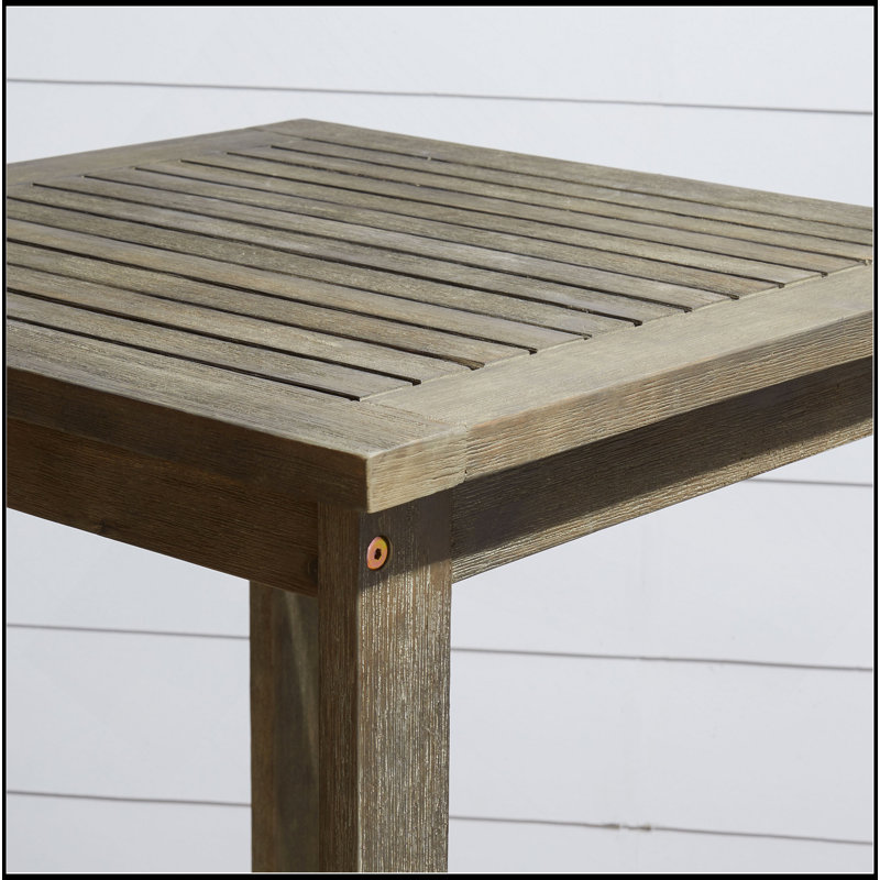 Table de bar en bois émaillé gris Emilio, durable et élégante pour les réceptions en plein air et la détente