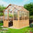 8 X 6 Ft Wooden Greenhouse, Walk-in Green House With Thickend Pc Panel, Adjustable Windows & Lockable Door-124440752
