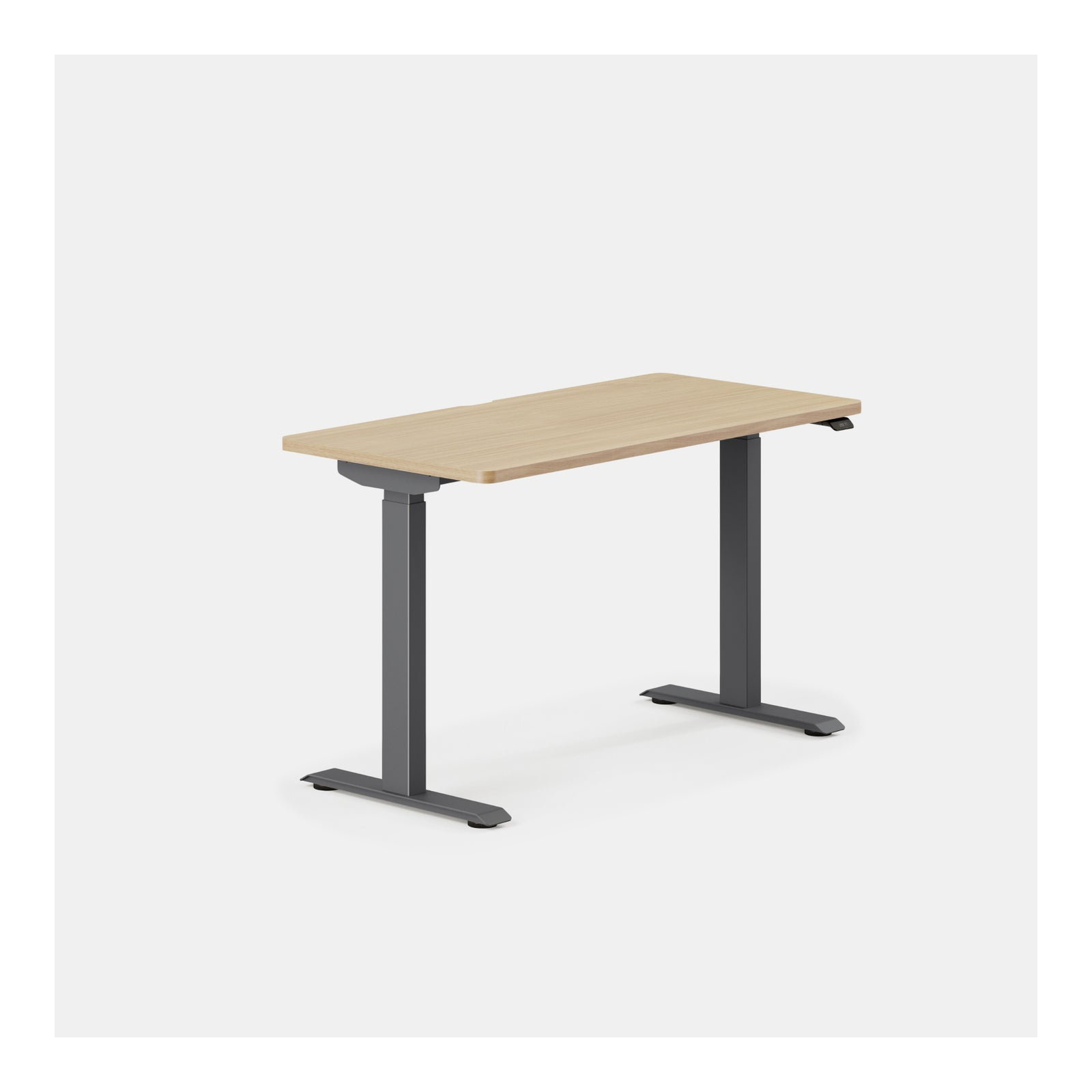 Duo Standing Desk, Charcoal, Woodgrain, 47.3" H x 48" W x 24" D