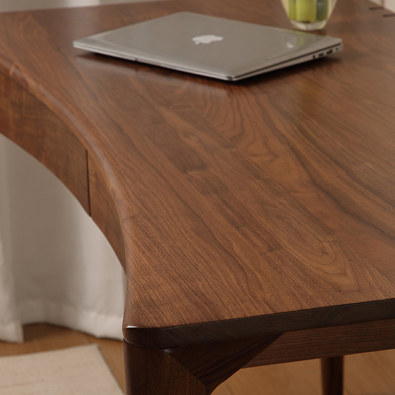 American style solid wood curved desk