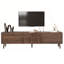 Meuble télé Mid-Century avec 2 tiroirs, console multimédia pour téléviseur de 80 po ou moins, centre de divertissement avec rangement pour le salon et le cinéma maison