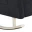 Chaise berçante rembourrée en chenille noire avec pieds en métal et poche de rangement latérale - Confort et fonctionnalité modernes-541175918
