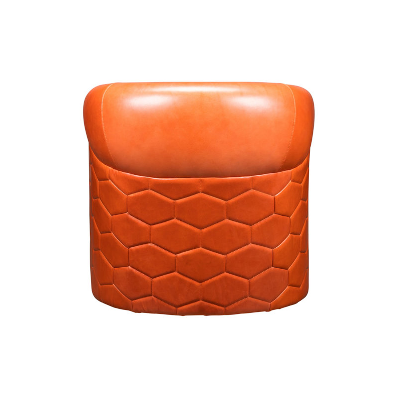 A'Buzz Swivel Armchair, Papaya Genuine Leather