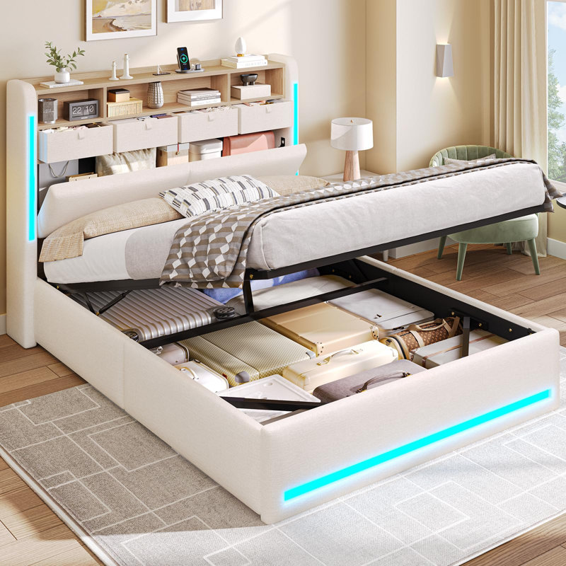 Bed, Double (4'6), Beige