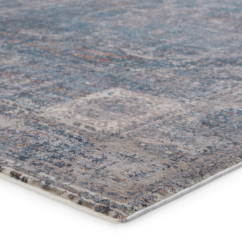 Tapis oriental bleu / gris Devoss, Rectangle 5 pi x 8 pi