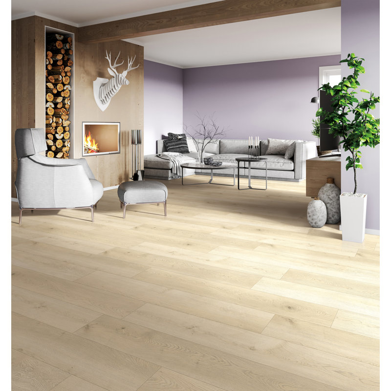 Élévation + plancher de luxe en PVC avec noyau rigide 9 po x 60 po x 8 mm Elevation, Bois de frêne