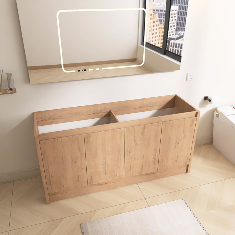 60" Double Freestanding Bathroom Vanity Base Only