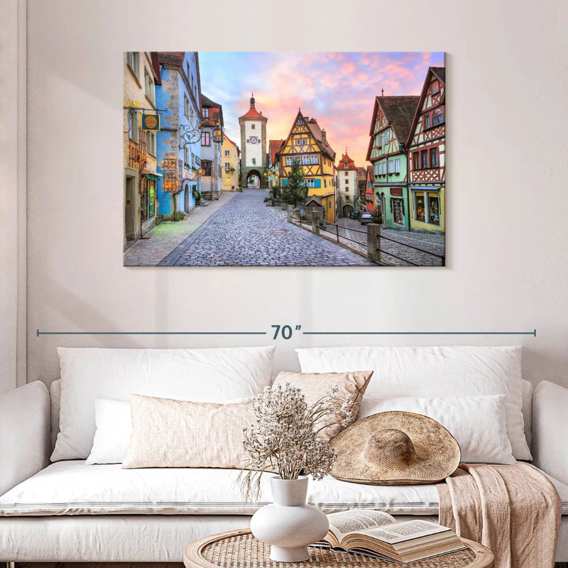 Rue Sirci pavée Rothenburg, H 30 po x l 45 po