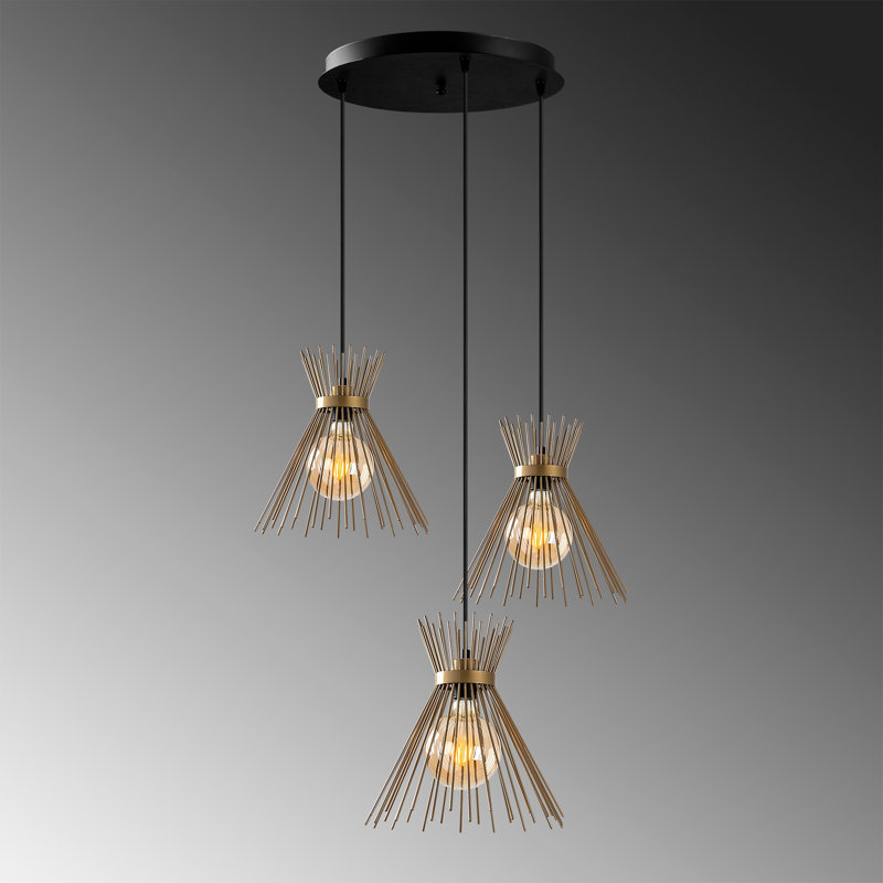 Romeo 3 - Light Black Cluster Pendant