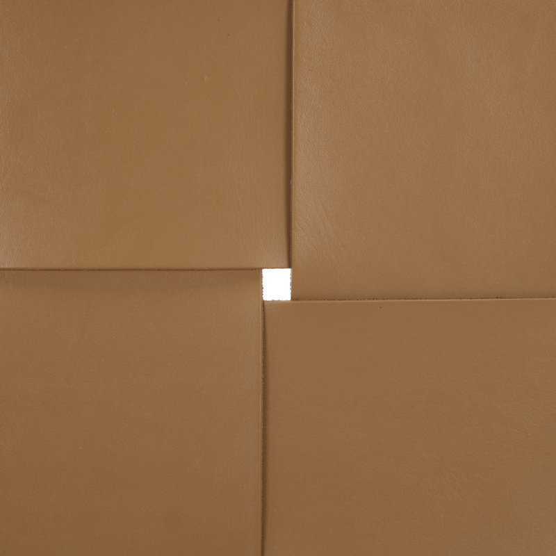 Banc en cuir Channing, Brun, Naturel
