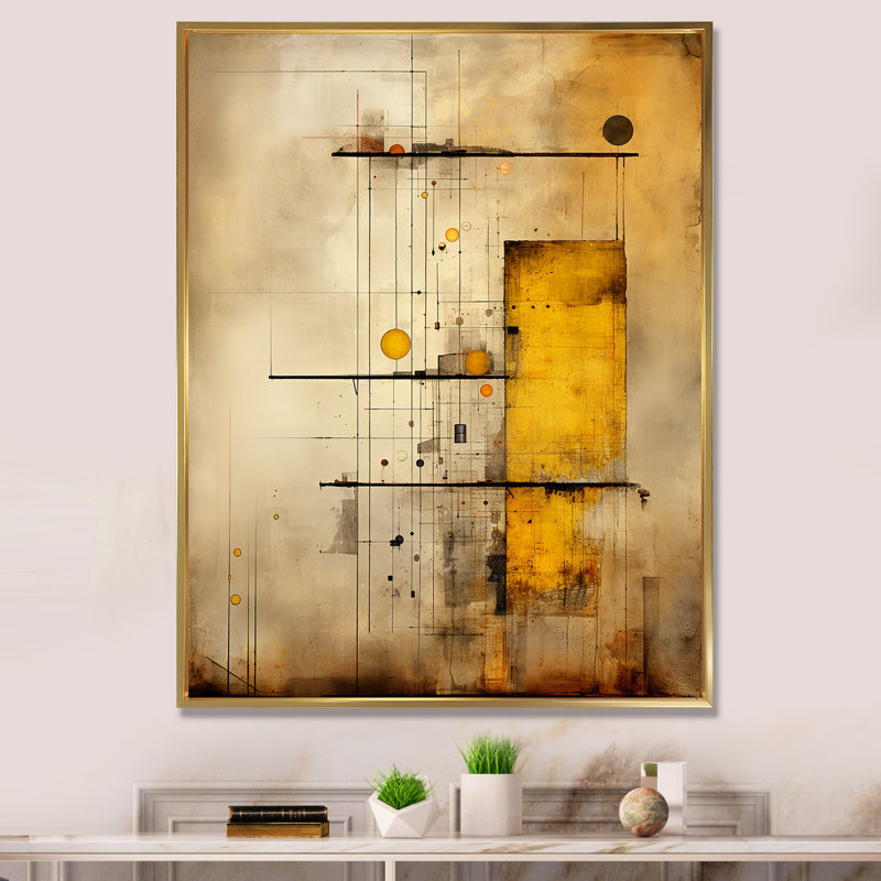 Enchanted Destruction Vintage Illustration I - Décoration murale géométrique moderne, H 40 po x l 30 po x P 1,5 po