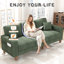  Oversize Sofa 101-inch Corduroy Sofa with 3 Seats, No Tool Assembly,Solid Wood Frame and Solid Wood Legs-Green-1237472682