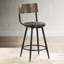 Tabouret pivotant en bois et métal Devon