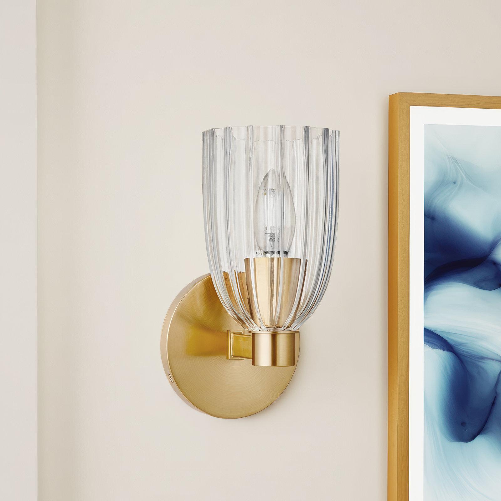 Whistler 1-Light Wall Sconce in Natural Brass