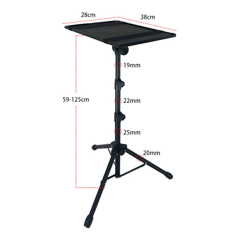 Support de projecteur à hauteur ajustable avec grande plateforme et trépied pliable pour ordinateur portable