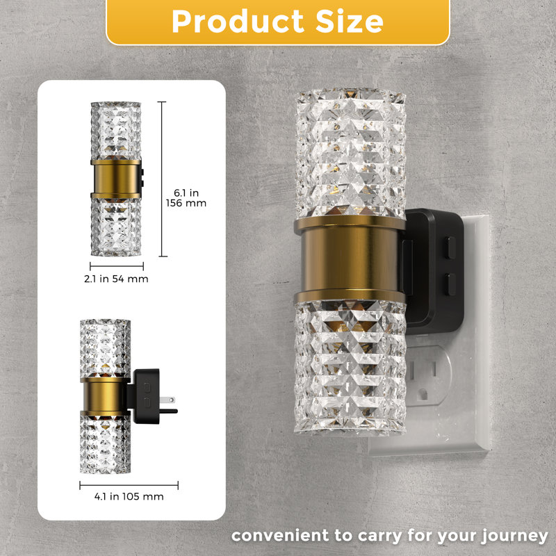 Veilleuse en cristal Crystal Diamond avec base en cuivre, couleurs 3000K RVB et gradation