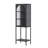 Benoît 62.99-inch Black One Door Metal Storage Cabinet with Fluted Clear Door