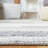 Buth Hand Woven Cotton/Wool Striped Rug in Ivory/Gray-1486300911