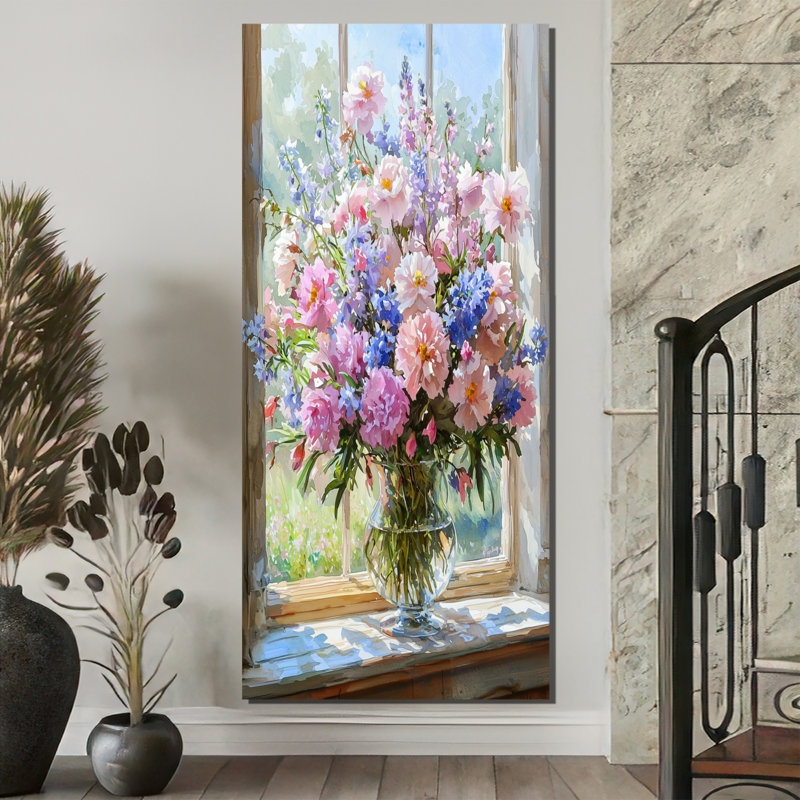 Chaplin - salon d'art mural floral, H 60 po x l 28 po, Toile tendue, Ne s’applique pas