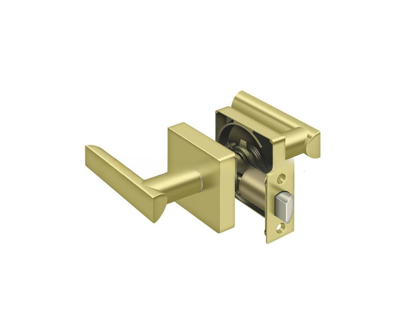 Livingston Door Lever, Bright Brass