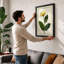 Single Stem in Gold Botanical - Framed Print-1808733847-1808733848