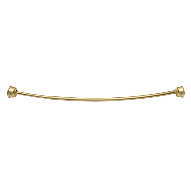 Utopia Alley Rustproof Fixed Mount Single Curved Shower Rod, Aluminum, adjustable from 45" to 72" Wide, Gold