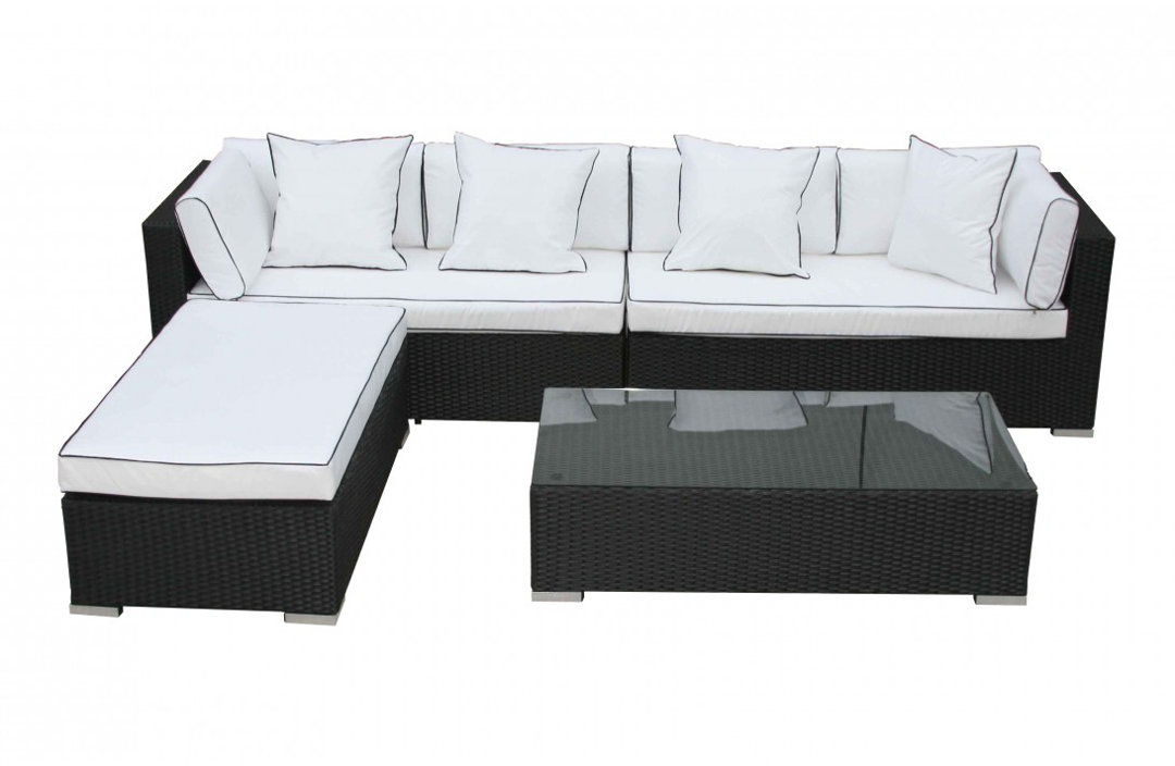 Tessa 6 Seater Rattan Corner Sofa Set with Cushion